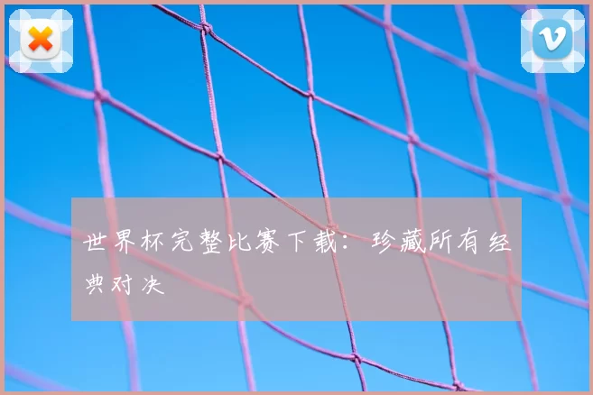 世界杯完整比赛下载:珍藏所有经典对决